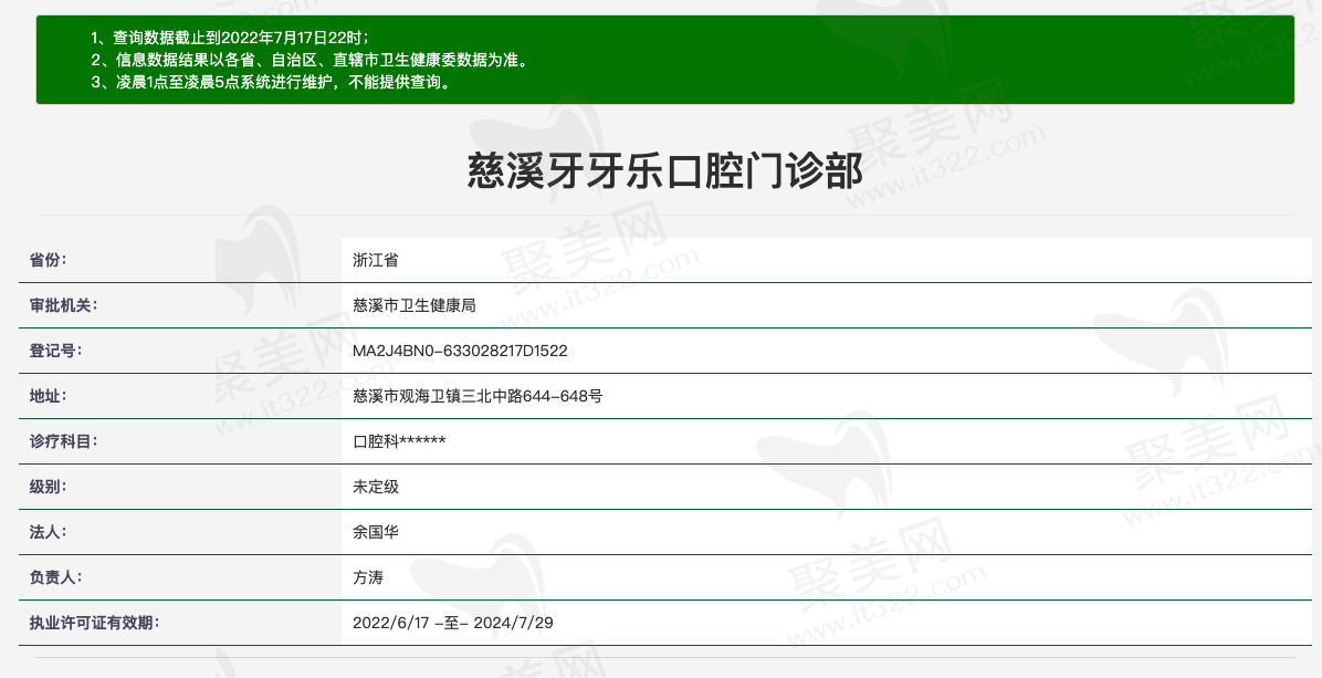慈溪牙牙口腔医院资质