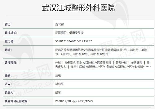 武汉江城整形外科医院资质