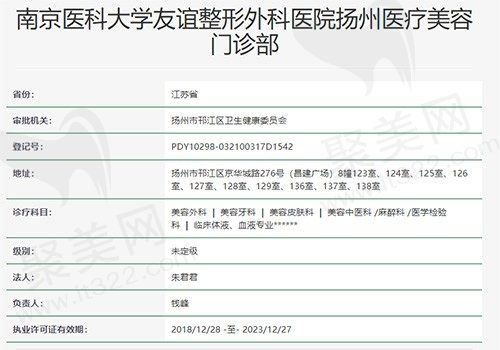 扬州医疗美容门诊部资质