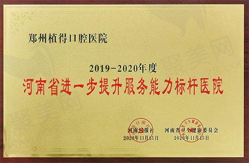 “进一步提升服务能力标杆医院颁发的奖牌