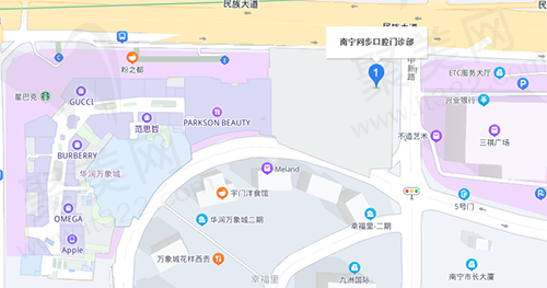 广西南宁同步口腔门诊部地理位置