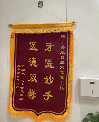 赠天津河东美莱口腔门诊部刘雪凌医师的锦旗