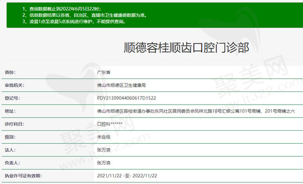 佛山顺德容桂顺齿口腔门诊部
