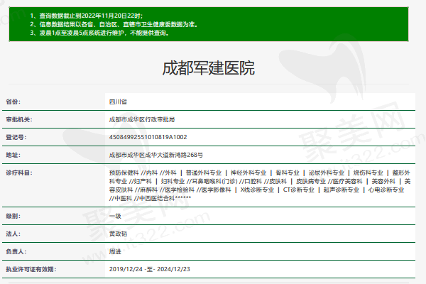 成都军建整形美容医院正规资质