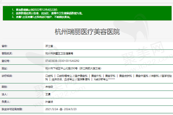 杭州瑞丽医疗美容医院正规资质
