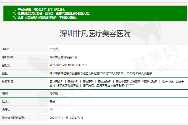 深圳非凡医疗美容医院正规资质