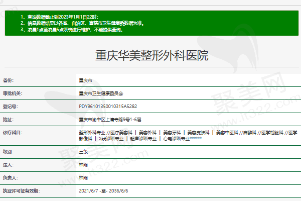 重庆华美整形美容医院正规资质