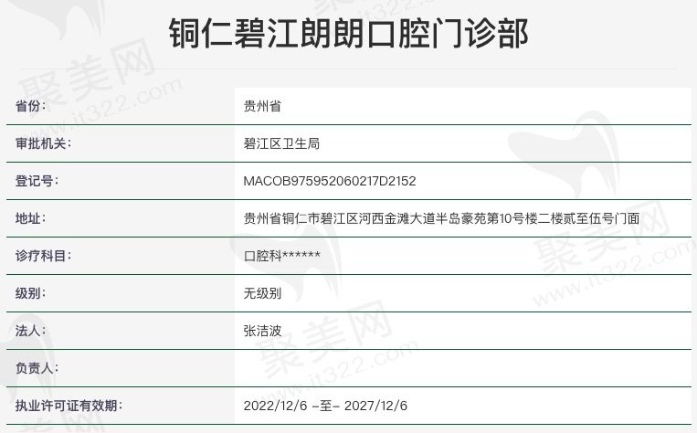 铜仁碧江朗朗口腔资质