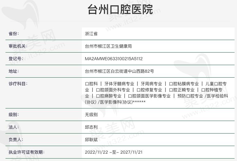 台州口腔医院资质