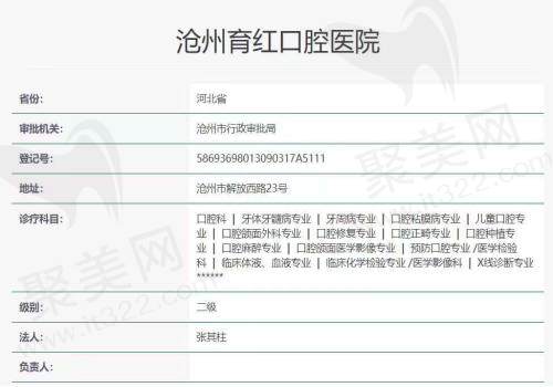 沧州育红医院资质图