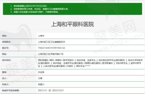 上海和平眼科医院资质