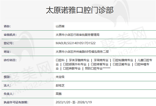 诺雅口腔资质