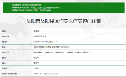 岳阳你美医疗美容资质