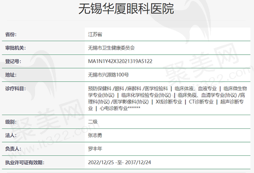 无锡华厦眼科资质