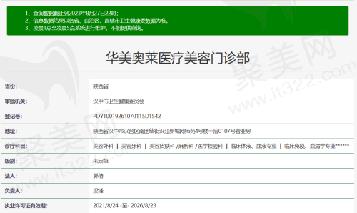 汉中华美奥莱医疗美容资质