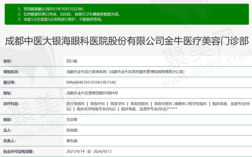 成都中医大银海医院整形科资质