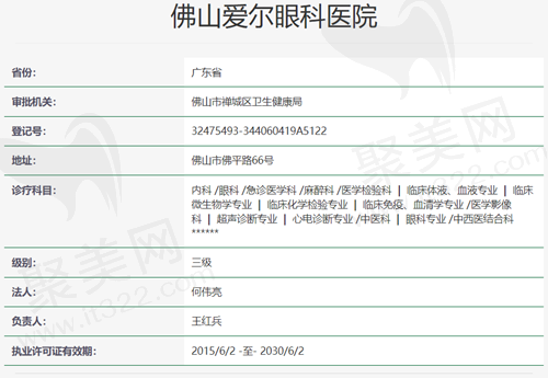 佛山爱尔眼科资质