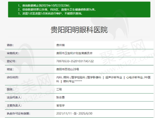 贵阳阳明眼科医院资质