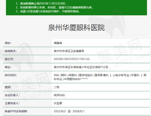 泉州华厦眼科医院资质