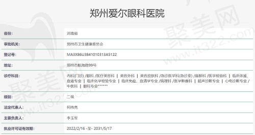郑州爱尔眼科医院资质