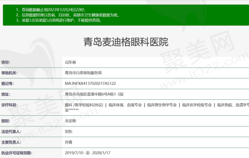 青岛麦迪格眼科医院资质