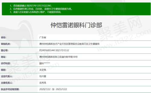 仲恺雷诺眼科资质