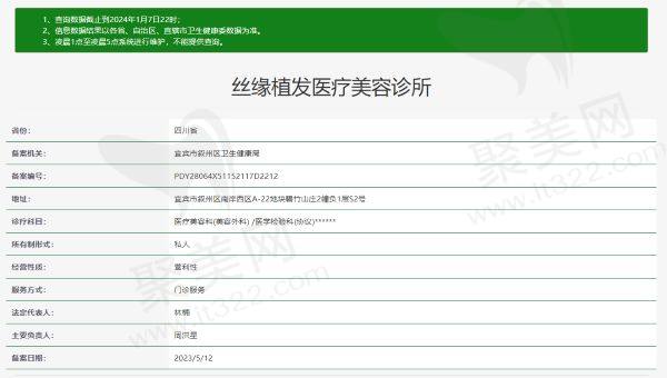 宜宾丝缘植发医疗美容诊所资质