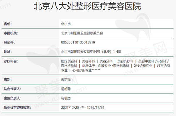 北京八大处整形医疗美容资质