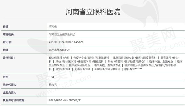 河南省立眼科医院资质