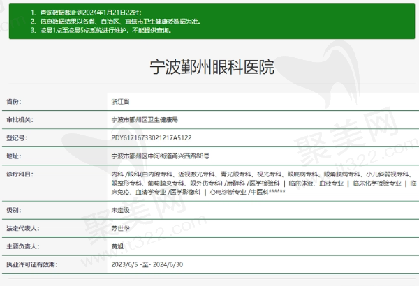 宁波鄞州眼科医院资质