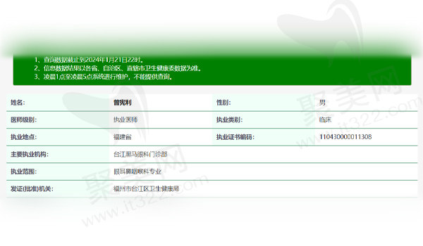 福州黑马眼科曾宪利医生