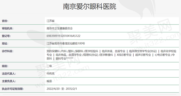 南京爱尔眼科资质