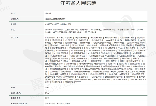 江苏省人民医院资质