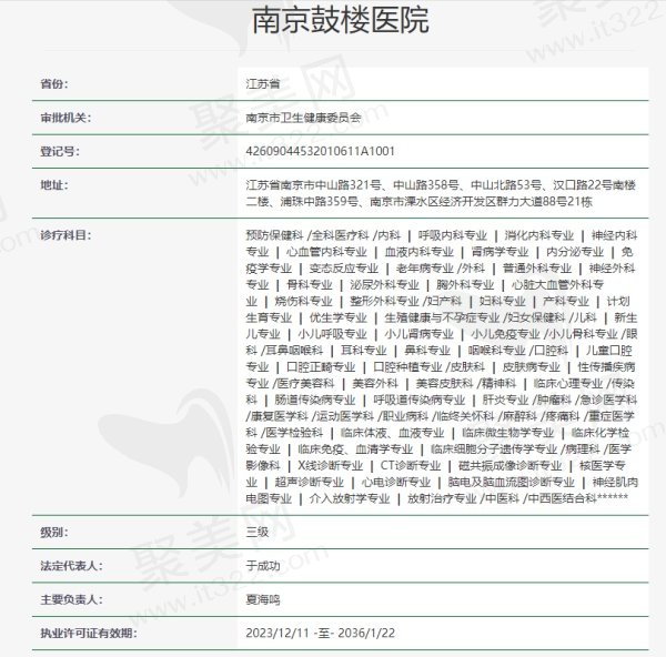 南京鼓楼医院资质