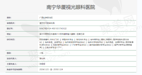 南宁华厦视光眼科医院资质正规