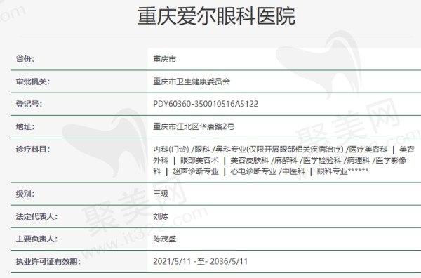 重庆爱尔眼科医院资质