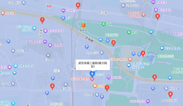 武汉市第三医院周边公交站位置