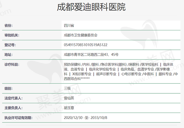 成都爱迪眼科资质