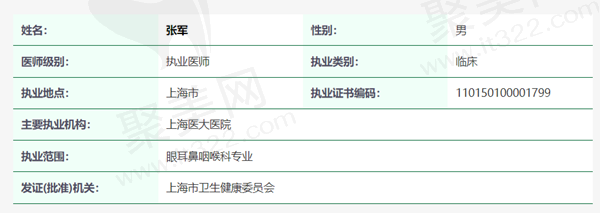 上海仁爱医院张军 医生资质