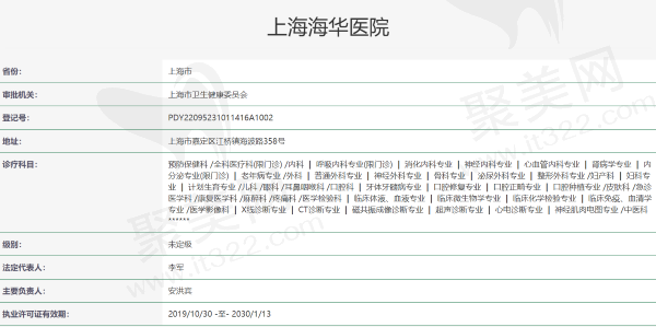 上海海华医院整形外科资质