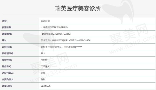 黑龙江瑞英医疗美容诊所资质