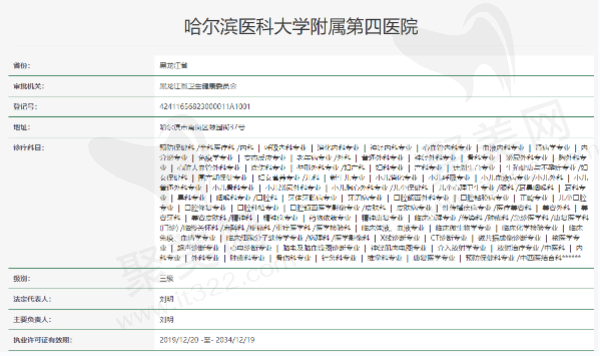哈尔滨医科大学附属第四医院眼科资质正规