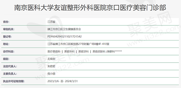 南京医科大学友谊整形资质