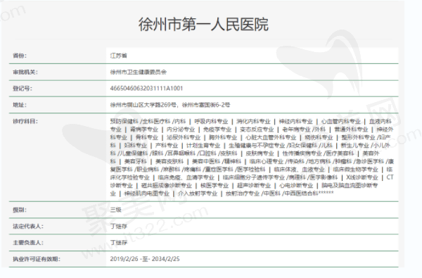 徐州市第 一人民医院眼科资质正规