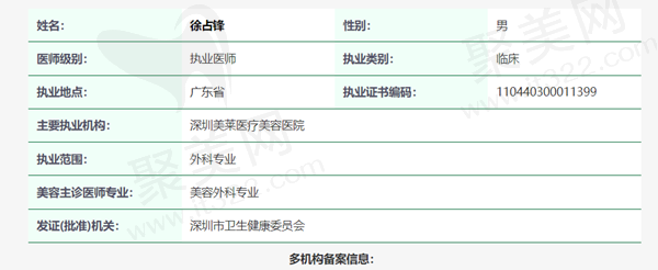 徐占锋医生资质