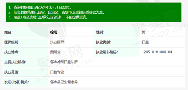 徐刚医生资质