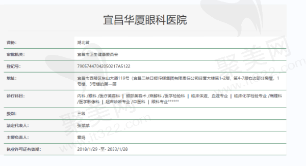 宜昌华厦眼科医院资质正规