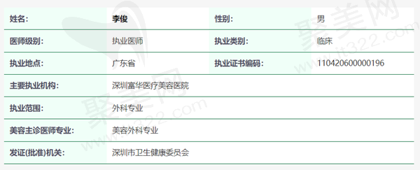 李俊医生资质