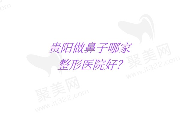 贵阳做鼻子哪家整形医院好