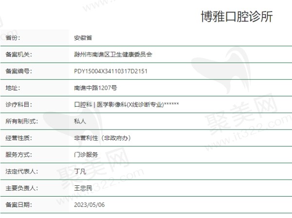 滁州博雅口腔诊所资质